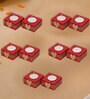 Red and Golden Wooden  Tealight Candle Holder (10 Pcs)