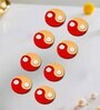 Red and Golden Wooden  Tealight Candle Holder (8 Pcs)