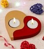 Red and Golden Wooden  Tealight Candle Holder