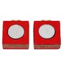 Red and Golden Wooden  Tealight Candle Holder (12 Pcs)