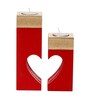 Red and Golden Wooden  Tealight Candle Holder