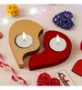 Red and Golden Wooden  Tealight Candle Holder (6 Pcs)