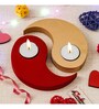 Red and Golden Wooden  Tealight Candle Holder (8 Pcs)