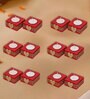 Red and Golden Wooden  Tealight Candle Holder (12 Pcs)