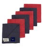 Red and Navy Blue Anatolia Solid 500 GSM Cotton Face Towels (Set Of 6)