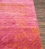 Pink Abstract Wool 4 ft x 6 ft Hand Knotted Carpet