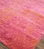 Pink Abstract Wool 4 ft x 6 ft Hand Knotted Carpet