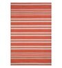 Red Striped Wool 5 ft x 7 ft Flat Weave Dhurrie