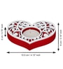 Red and White Wooden  Tealight Candle Holder (2 Pcs)