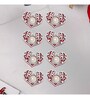 Red and White Wooden  Tealight Candle Holder (8 Pcs)