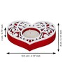 Red and White Wooden  Tealight Candle Holder (4 Pcs)