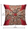 Red Art Silk Chanderi Textured Floral 16x16 inches Cushion Covers (Set of 2)