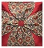 Red Art Silk Chanderi Textured Floral 16x16 inches Cushion Covers (Set of 2)