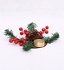 Red Berry With Grass T Light Candle Holder