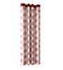 Red Floral Polyester 5 Ft Semisheer Eyelet Window Curtains (Set of 2)