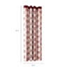 Red Floral Polyester 5 Ft Semisheer Eyelet Window Curtains (Set of 2)