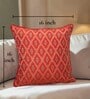 Red Blended Cotton and Silk Woven Ikat 16x16 inches Cushion Covers (Set of 2)