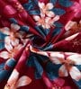 Red Blended Cotton Floral 90x60 Inches Table linen