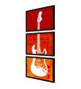 Guitar Red Canvas (Pack of 3) Art Panels