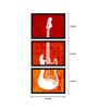 Guitar Red Canvas (Pack of 3) Art Panels