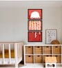 Cartoon Red Canvas (Pack of 3) Kids Wall Art