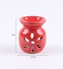 Red Ceramic & Wax Aroma Candle Diffuser With Rose Oil