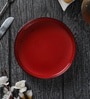 Red Ceramic 8.07 Inches Nature Salad Plate