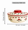 Red Ceramic Bowl Set of 2 with Lid (500 ML)