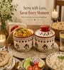 Red Ceramic Bowl Set of 2 with Lid (500 ML)