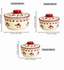 Red Ceramic Bowl Set of 3 with Lid (250 ML, 500 ML & 750 ML)