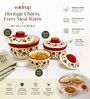 Red Ceramic Bowl Set of 3 with Lid (250 ML, 500 ML & 750 ML)