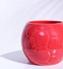 Red Ceramic Football Shape Desk Pot Desk Pot