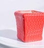 Red Ceramic Honeycomb Shape Desk Pot Planter