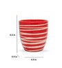 Red Ceramic Planter Zig Zag Red