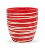 Red Ceramic Planter Zig Zag Red