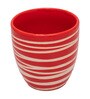 Red Ceramic Planter Zig Zag Red