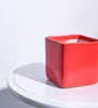 Red Ceramic Square Shape Desk Pot Planter
