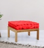 Satin Red Cotton Filled 16X16 Inch Chair Pad