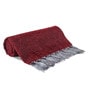 Red Chenille Plain Solid Pattern 60 X 50 Inch Throw