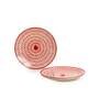 Chevrons 7 Inch Red Ceramic (Set of 2) Quarter Plate
