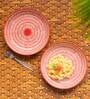 Chevrons 9 Inch Red Ceramic (Set of 2) Dinner Plate
