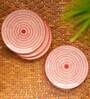 Chevrons 10 Inch Red Ceramic (Set of 4) Dinner Plate