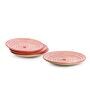 Chevrons 10 Inch Red Ceramic (Set of 4) Dinner Plate