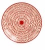 Chevrons 10 Inch Red Ceramic (Set of 4) Dinner Plate
