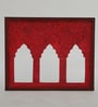 Red Color Handpainted Engineered Wood Carving Jharokha Frame