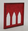Red Color Handpainted Engineered Wood Carving Jharokha Frame