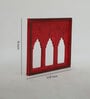 Red Color Handpainted Engineered Wood Carving Jharokha Frame