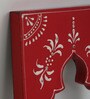 Red Color Handpainted Engineered Wood Carving Set of 4 Jharokha Frame