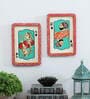 Red Color Handpainted Engineered Wood King & Queen Jharokha Frame
