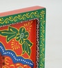 Red Color Handpainted Mango Wood Jharokha Window